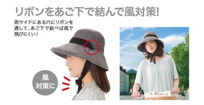 日本遮陽帽 防曬抗UV 輕便好收納 防紫外線日本帽子 有綁繩不會飛走 寬大帽沿 修飾小臉 可遮脖子 方便攜帶 視野佳