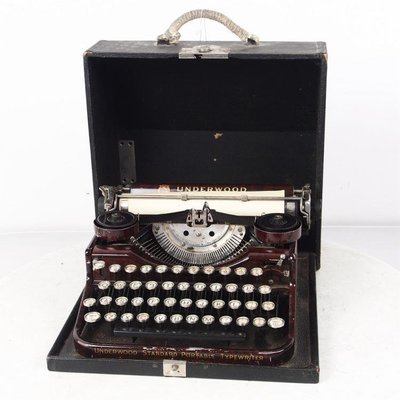 下殺-1920S古董安德伍德Underwood 4 Bank機械英文打字機8品京紫同款