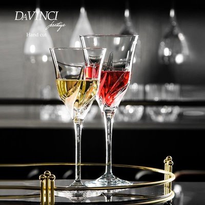 特賣-酒杯達芬奇意大利進口紅酒杯手工水晶玻璃高腳杯香檳杯子高檔禮盒套裝