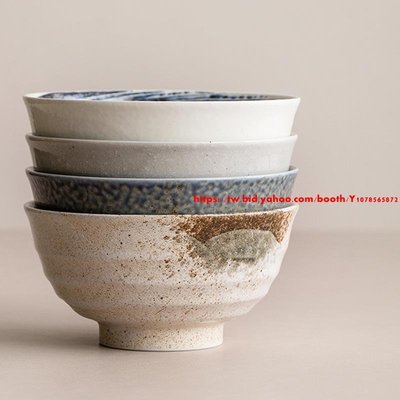 現貨 日本進口美濃燒飯碗日式手工家用陶瓷大容量拉面碗湯碗批發餐具-可開發票