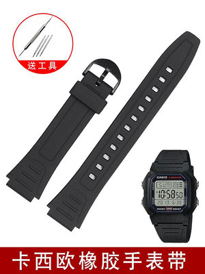代用錶帶 適配卡西歐硅膠手錶帶W-800H A159W A158w AE-1200小方塊橡膠樹脂