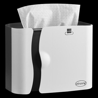 [白色]免打孔檯面擦手紙盒抽取式臺式廚房抽紙家用抹手紙巾彈簧立式案頭