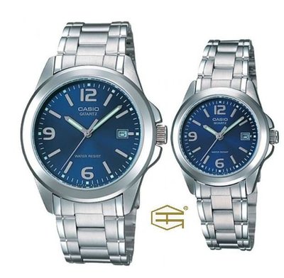 【天龜 】CASIO 時尚藍 經典 日期石英對錶 MTP-1215A-2A & LTP-1215A-2A