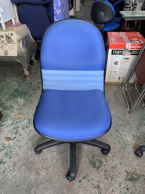 【全國二手傢具】水藍雙色 布面辦公活動椅/無扶手/無油壓/員工椅/OA椅/辦公椅/電腦椅/二手家具/二手辦公設備