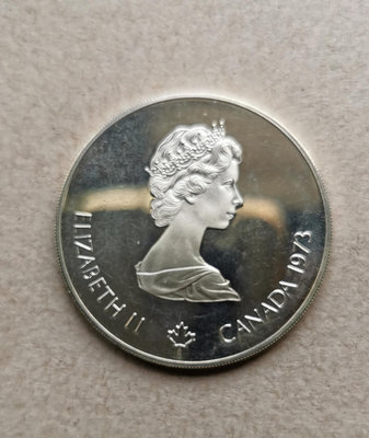 全新鏡面加拿大1973年5元蒙特利爾奧運會紀念幣