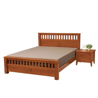 【沙發世界家具】柚木色5尺床台〈Y377853-8 〉床頭/床底/床架/床台/床頭片