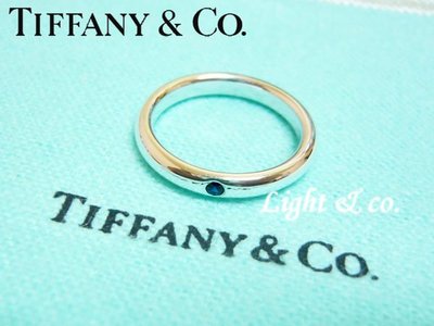 【Light &amp; co.】專櫃真品已送洗 TIFFANY &amp; CO 925 純銀 鑲藍寶石戒指 藍鑽 經典款