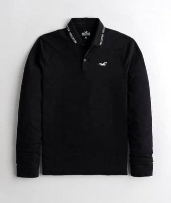 HCO Hollister 海鷗 現貨 長袖 POLO衫 黑色