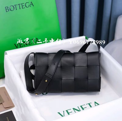 二手出售 BV 寶緹嘉 Cassette 手袋 編織 皮革 枕頭包 手拿包 單肩包 斜背包 黑色578004