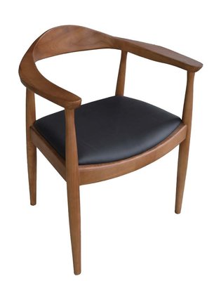【生活家傢俱】JF-472-1：經典胡桃總統椅【台中家具】實木椅 書桌椅 原木椅 黑色 乳膠皮革 造型椅 栓木