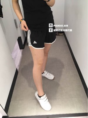 【豬豬老闆】ADIDAS M10 ICON SHORTS 黑白 三線 透氣 跑步 運動 短褲 女款 CE2014