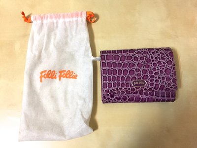 全新專櫃真品 / Folli Follie 紫色鱷魚壓紋中夾皮夾 (實用功能中夾)