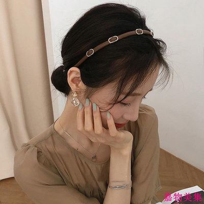 韓國高級感珍珠皮質細髮箍女夏季氣質簡約復古網紅2021年新款頭飾