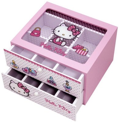 $小白白$ 凱蒂貓Hello Kitty珠寶抽屜盒 KT-0524正版台灣製造~置物盒置物櫃/收納盒收納櫃~台中可自取
