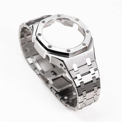 【熱賣精選】 適用于卡K西歐農家橡樹ga2100改裝件3代金屬精鋼配件手錶殼錶帶鏈