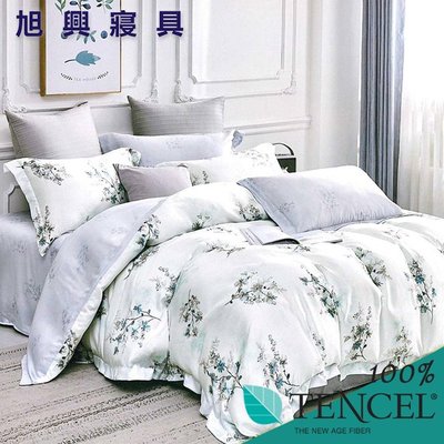 【旭興寢具】TENCEL100%天絲萊賽爾纖維 加大6x6.2尺 鋪棉床包舖棉兩用被四件式組-花遙影