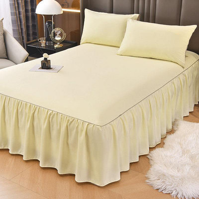 防滑純色床裙式床套單件保護套1.5米1.8m床單床墊床笠180x200x220
