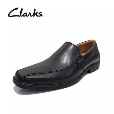 活動促銷 正品clarks其樂男鞋正裝商務皮鞋牛皮低幫舒適套腳男單鞋Tilden Fre黑色39-44