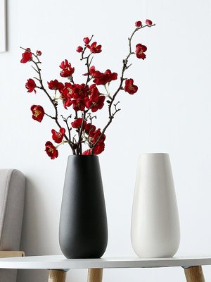 簡約現代陶瓷花瓶家居客廳創意臺面擺件小清新干花藝水培白色花器