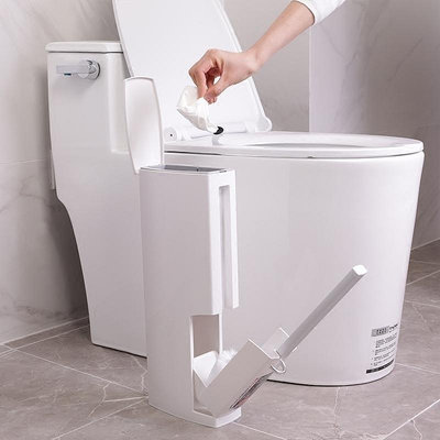 玩樂局~日本進口垃圾桶馬桶刷套裝一體式衛生間紙簍潔廁刷廁所清潔刷子