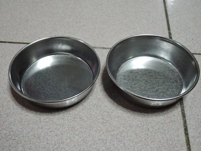 寵物用4號圓平碗 白鐵製 高2cm寬10cm 二個一組