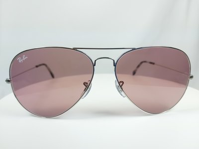 『逢甲眼鏡』Ray Ban雷朋 全新正品 太陽眼鏡 銀色金屬細框 葡萄紫鏡面 【RB3025-003/4R 62】