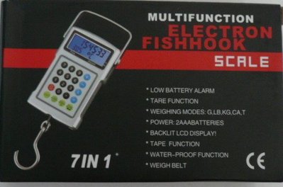 多功能 7合1 電子秤(台斤)  卷尺 計算機 溫度計 鈎秤 手提秤 釣魚秤 釣蝦 行李秤 手提 釣魚