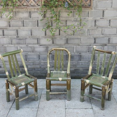 【熱賣下殺】竹椅子靠背椅家用老式竹子椅子手工編織藤椅陽臺竹凳子小方凳矮凳