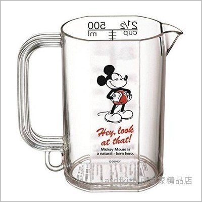 asdfkitty可愛家☆米奇透明塑膠量杯-500ML-日本正版商品