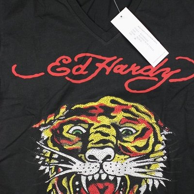 Ed Hardy 短袖T 恤V 領全鑽老虎頭黑色S M XL 【以靡專櫃正品】 | Yahoo