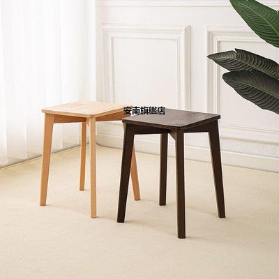 【熱賣下殺價】北歐實木方凳子家用可疊放軟包餐凳現代客廳餐椅布藝小板凳高凳