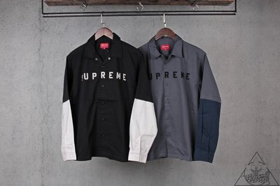 【HYDRA】Supreme 2-Tone Work Shirt 貼布Logo 拼接 工作 襯衫【SUP460】