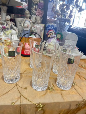 日本hoya豪雅水晶杯 5客 保存品未使用 全新帶原盒 無瑕