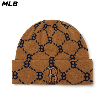 MLB 針織毛帽 MONOGRAM 老花系列 波士頓紅襪隊 (3ABNMM126-43BGD)