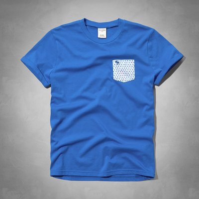 【天普小棧】A&F abercrombie patterned pocket tee口袋短T短袖T恤Kids XL號