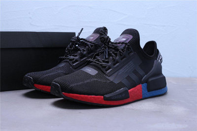 Adidas NMD_R1 V2 Boost 黑藍紅 編織 透氣 休閒運動慢跑鞋 男鞋 FV9023【ADIDAS x NIKE】