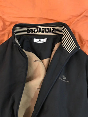 PB Pierre Balmain 皮爾帕門 棕色毛呢 刷毛保暖外套 立領 防寒夾克外套 二手衣出清 XL號 Logo字樣 Logo內裡