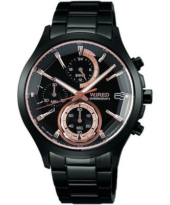 WIRED 東京聖誕限定計時腕錶(AY8011X1)-鍍黑/40mm VR33-0AA0K