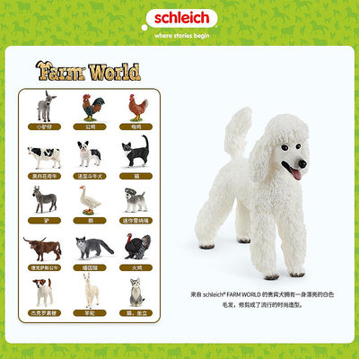 schleich思樂動物模型仿真動物模型兒童禮物農場玩具貴賓犬13917