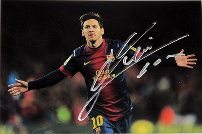 梅西 Messi 親筆簽名親筆簽名照片 6寸宣傳照2019.4.9 03