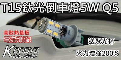 電子狂㊣T15鈦光倒車燈5W Q5 美國CREE LED+韓國LG LED T15車燈銷售量第一