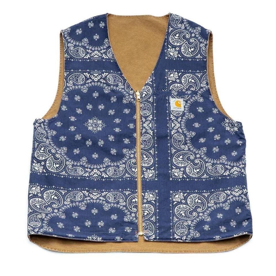 全新Carhartt WIP Bandana Work Vest 變形蟲雙面背心工裝背心工裝