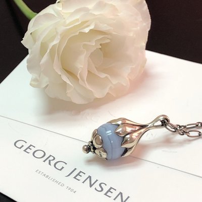 【小麥的店】GEORG JENSEN 喬治傑生1991年年度項鍊復刻版-藍紋瑪瑙