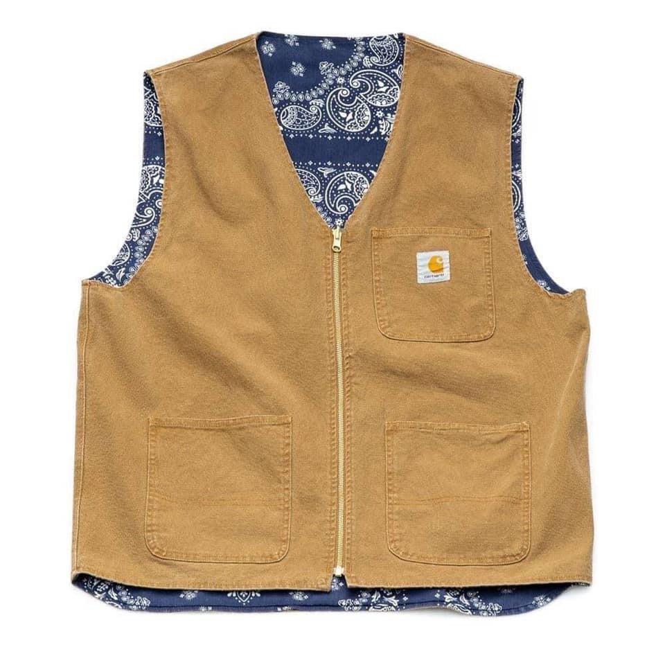 全新Carhartt WIP Bandana Work Vest 變形蟲雙面背心工裝背心工裝