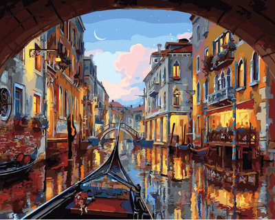 ArtLife藝術生活 DIY 彩繪 數字油畫 裝飾畫【DT081】夜遊威尼斯 40*50cm