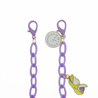 韓國 愛麗絲 懷錶 紫鍊 童趣 口罩鍊