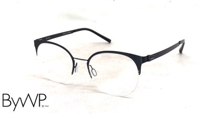 【本閣】Bywp BY7002YB 德國工藝光學眼鏡大圓黑色半框 不銹鋼無螺絲設計超輕 ic!berlin mykita