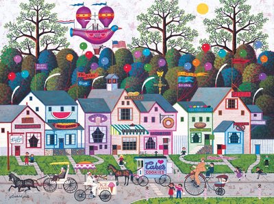 美國進口 Buffalo Games 1000片拼圖 美式風格 美國街景 裝飾畫 插畫 桌遊 Confection Street Charles Wysocki