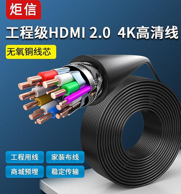 HDMI散線2.0版4k高清線HDMI2.0工程線預埋穿布線DIY焊接19芯銅線~晴天