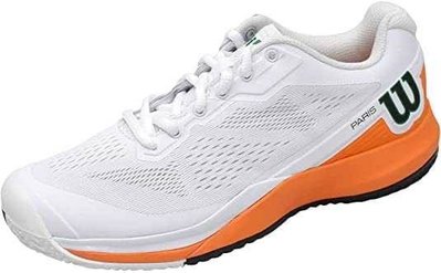 【WILSON威爾勝】WILSON  RUSH PRO 3.5 女款網球鞋 巴黎限量版 白/橘 WRS327730 尺寸:US7/7.5